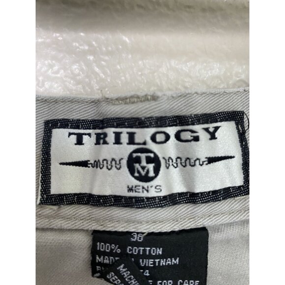 Trilogy Mens Tan Shorts 38 cotton button zipper pockets 55254 - Picture 3 of 8